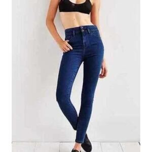 BDG Dark Wash Super Zip Fly‎ High Rise Twig Ankle Denim Jeans Women's 30Wx29L